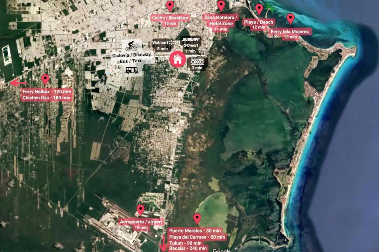 فيلا Casa Familiar Cerca De La Playa Con Terraza Privada كانكون المظهر الخارجي الصورة